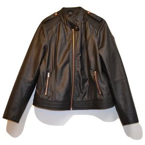 APT 9 Faux leather jacket Rose gold zippers XL